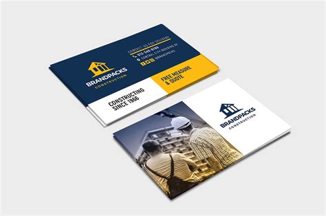 Construction Company Business Card Template In Psd Ai And Vector