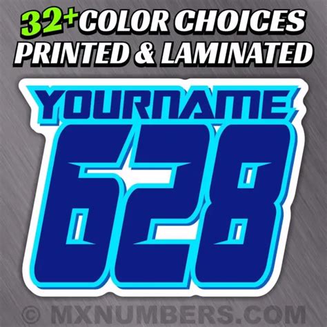 Mx Number And Name Plate Decals Sticker Sliced Style Race Atv Sx Dirt