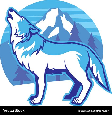 Howling Wolf Royalty Free Vector Image Vectorstock