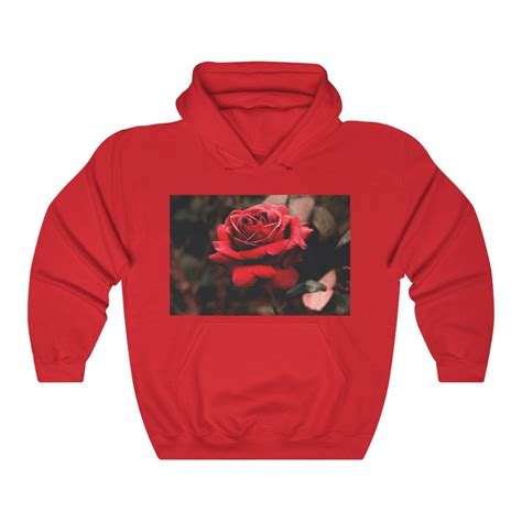 Red Rose Hoodie Etsy