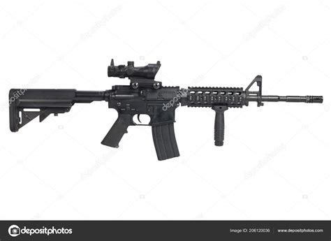 Carbine Acog Optic Foregrip Isolated White Background Stock Photo By