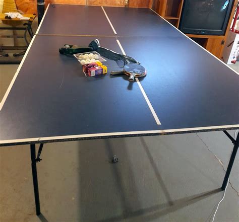 Sportcraft Folding Ping Pong Table With Paddles Balls And Net