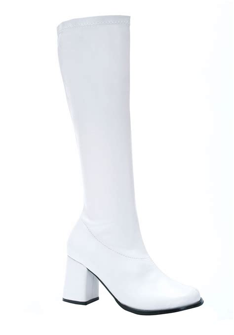 Womens White Gogo Costume Boots