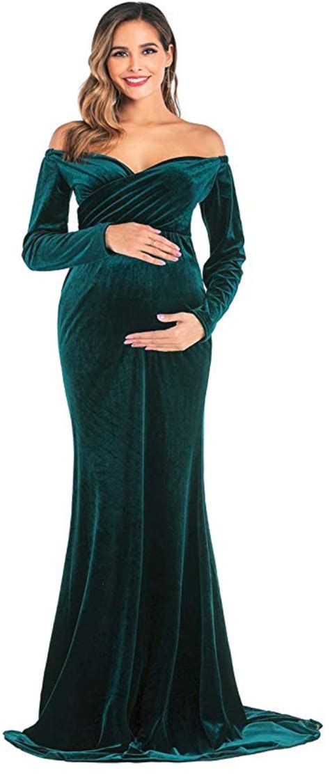 Velvet Maternity Dress For Photography Fitted Gowns Velvet Maternity