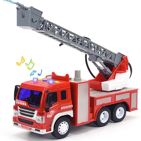 Buy Fire Truck Toy With Lights And Sounds 105 Friction Powered Car