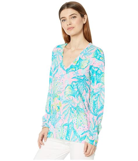 Lilly Pulitzer Cotton Etta Long Sleeve Top In Blue Lyst