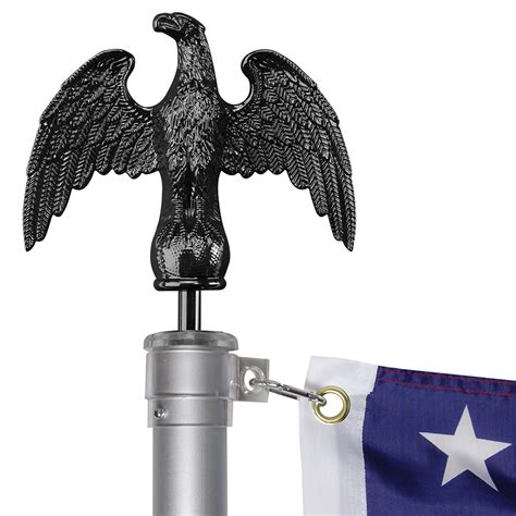 7‘ Black Eagle Finial Flagpole Plastic Top Ornament For 202530