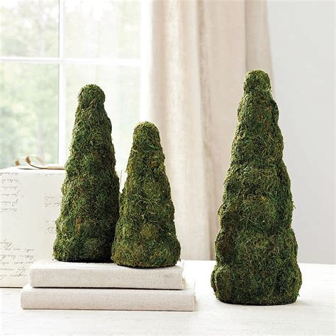 Dried Moss Christmas Trees Holiday Centerpieces Christmas Greenery