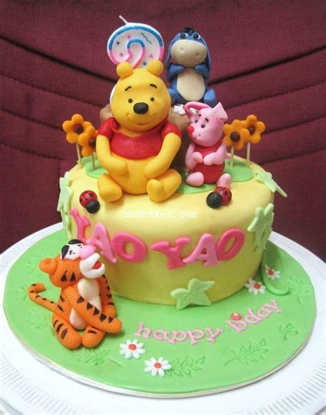 Pooh bear, tigger, eeyore and piglet having a picnic. Winnie The Pooh Birthday Cake