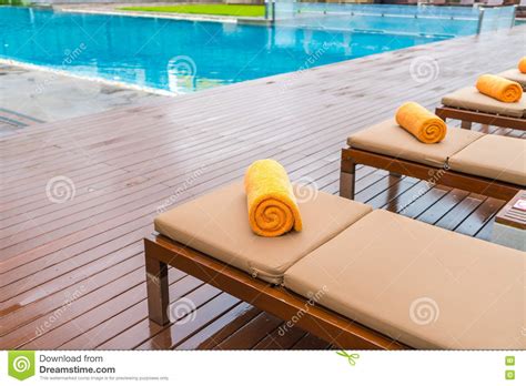 Swimming Pool With Relaxing Seats Stock Image Image Of