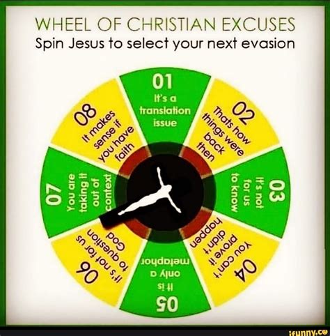 Wheel Of Christian Excuses Spin Jesus To Select Your Next Evasion