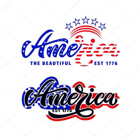 América Con Bandera Americana Dos Diseños Para El 4 De Julio Concepto
