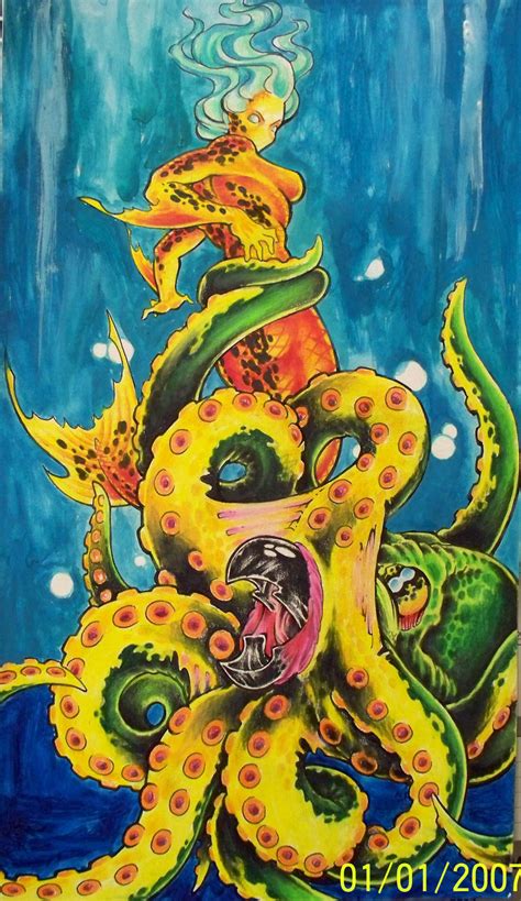 Mermaid Eating Octopus By Ultimusape On Deviantart