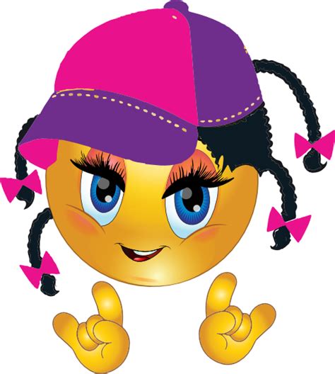 Cool African Girl Smiley Emoticon Clipart I2clipart Royalty Free