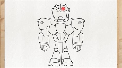 How To Draw Cyborg From Teen Titans Go Cartoon Network Easy Step