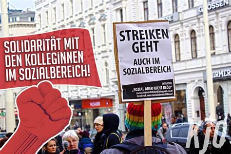 Solidarit T Mit Dem Streik Im Sozialberreich Kommunistische Jugend Sterreichs Kj