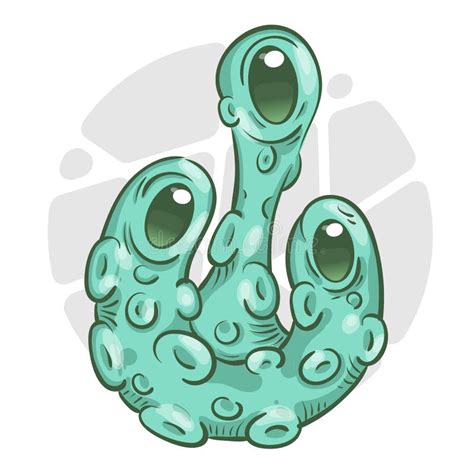 Funny Bacteria Virus And Pathogen Cartoon Character Cute Stock Vector