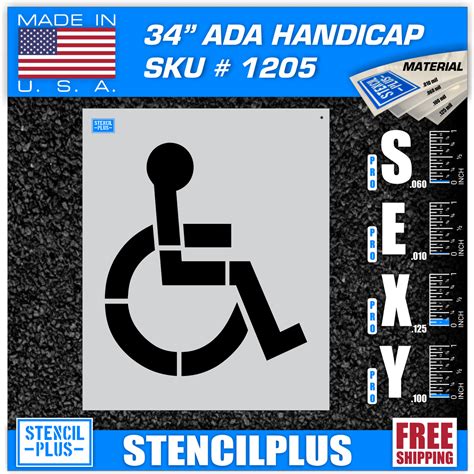 34 Handicap Stencil Parking Lot Pavement Marking — Stencil Plus