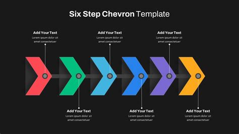 Six Step Chevron Process Flow Powerpoint Template Slidekit