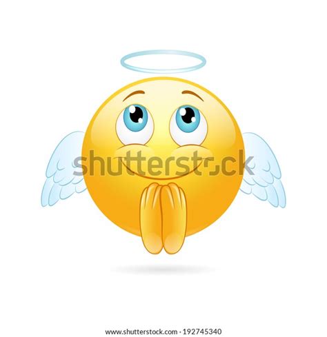 Angel Emoticon On A White Background Vector
