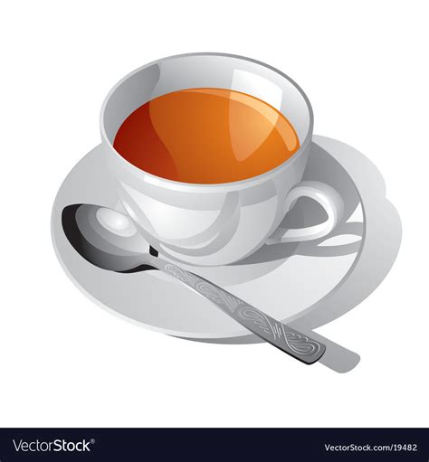 White Cup Of Tea Royalty Free Vector Image Vectorstock