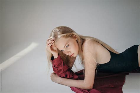 Studio Portrait Of Blonde Female By Stocksy Contributor Sergey
