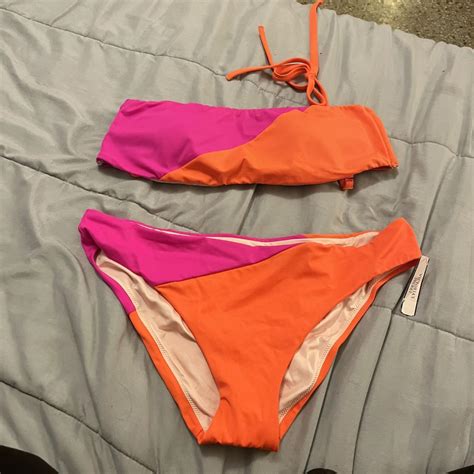 Womens Orange And Pink Bikinis And Tankini Sets Depop
