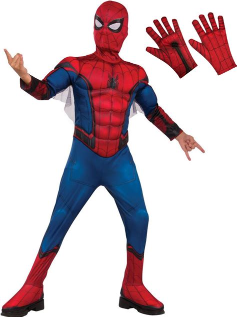 Spiderman Kids Deluxe Costume Kit Red And Blue