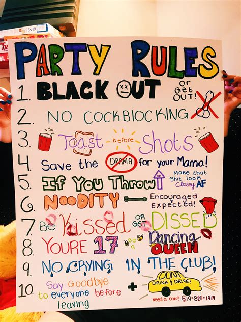 party rules poster party rules house party rules drinking games for parties