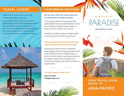 Travel Tri Fold Brochure Design Template In Psd Word Publisher
