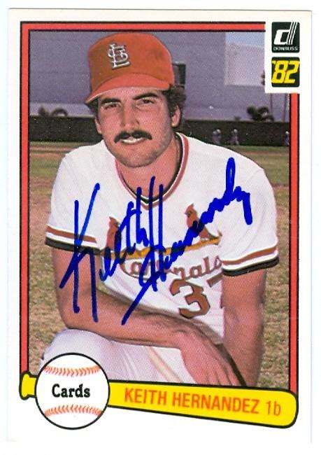 Keith Hernandez Autographed Baseball Card St Louis Cardinals 1982