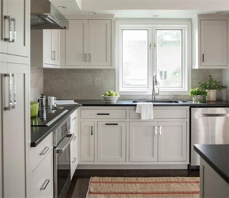 Very Light Grey Kitchen Cabinets With Black Hardwate
