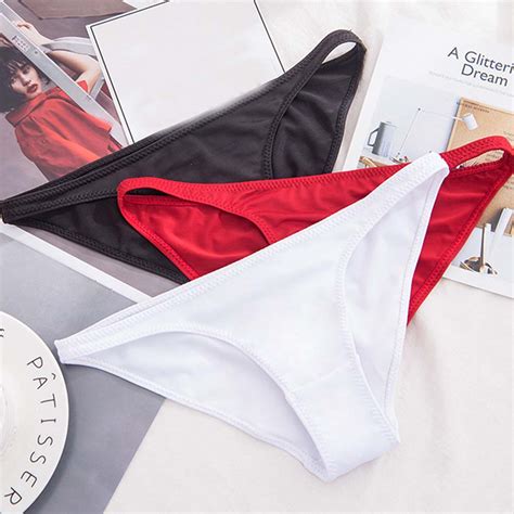 1pcs Low Waist Sexy Thong Half Covered Buttocks Ladies Panties Soft