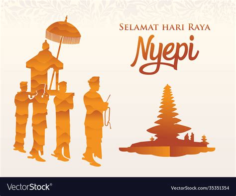 Selamat Hari Raya Nyepi Translation Happy Day Of Vector Image