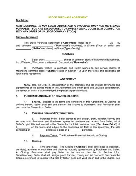 Sale And Purchase Of Shares Agreement Template Classles Democracy