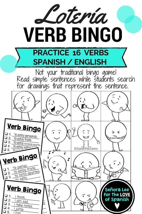 Spanish Verb Bingo Get Middle Scholl And High School Students Talking