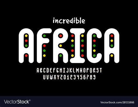 African Style Font Design Alphabet Letters Vector Image
