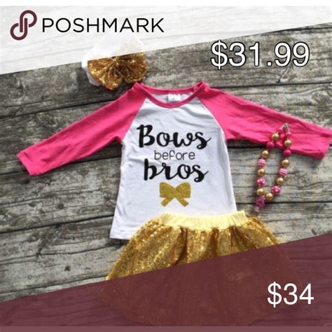 To be shown as one unit this trend is nothing but a cute way of showcasing your love for the world to see. Bows Before Bros kids outfits NWT | Baby girl boutique clothing, Girls boutique clothing, Baby ...