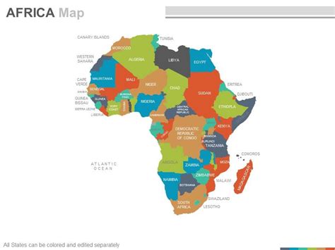 Maps Of The African Africa Continent Countries In Powerpoint Presentation Graphics