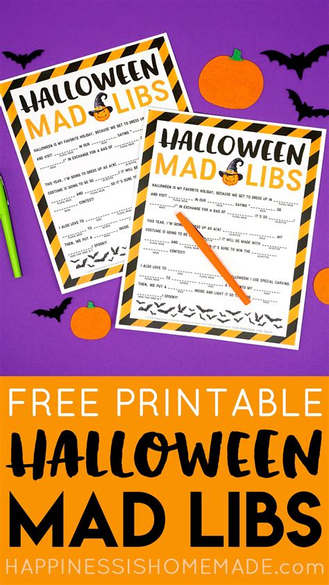 Halloween Mad Libs Printable Happiness Is Homemade