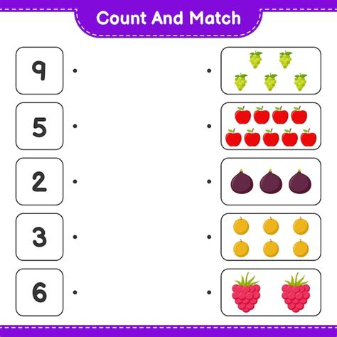Premium Vector Count And Match Count The Number Of Fruits And Match