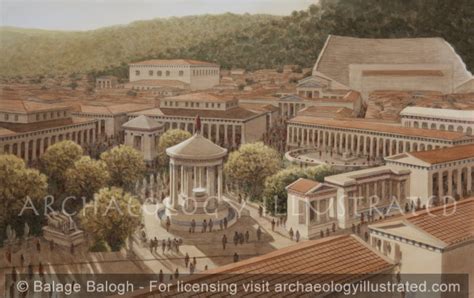 The Agora Of Argos Greece With Its Many Water Fountains In The Roman
