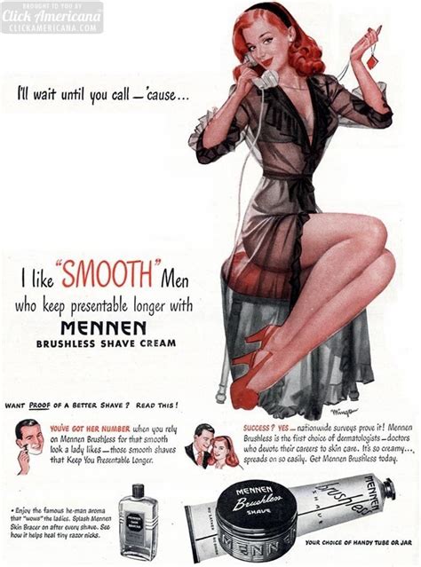 Sexy Vintage Pin Up Girls Adore Mennen Aftershave With The He Man Aroma