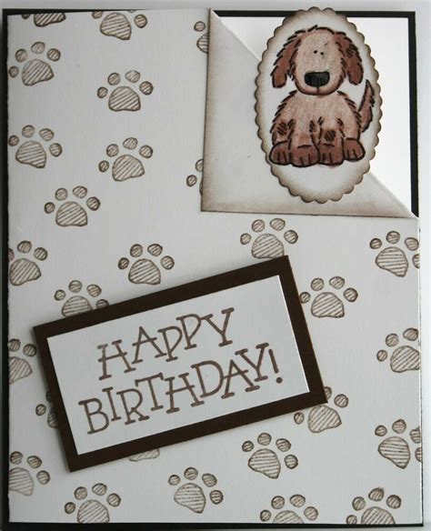 Stampin Up Handmade Birthday Card Dog Puppy Paw Print Stampinup