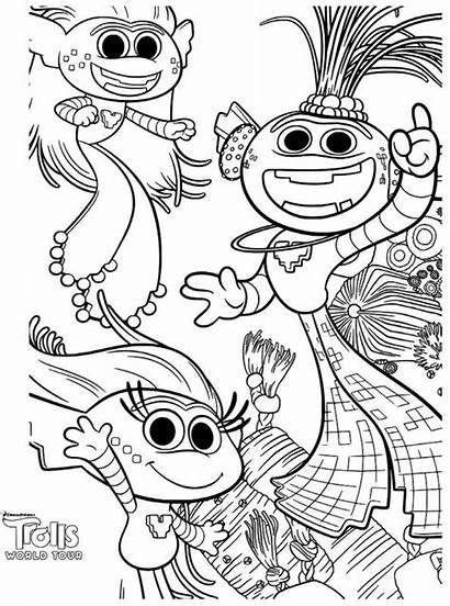Trolls Coloring Tour Printable Sheets Troll Coloriage
