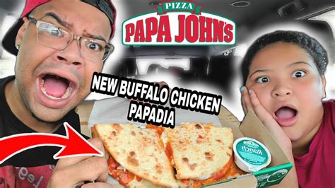 papa john s new grilled buffalo chicken papadia food review mukbang youtube
