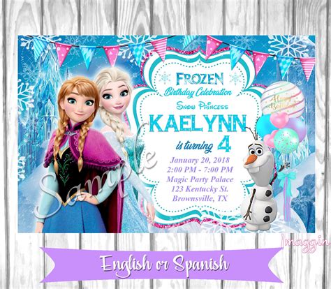 Frozen Invitation Frozen Birthday Invitation Frozen Invite Etsy