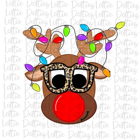 Reindeer Png Christmas Sublimation Digital Download Lottie Dotties Llc