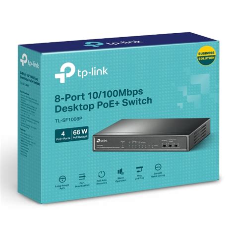 Tl Sf1008p 8 Port 10100mbps Desktop Switch With 4 Port Poe Tp Link