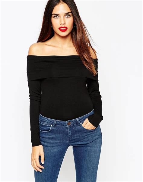 Asos Top With Fold Over Off Shoulder At Asos